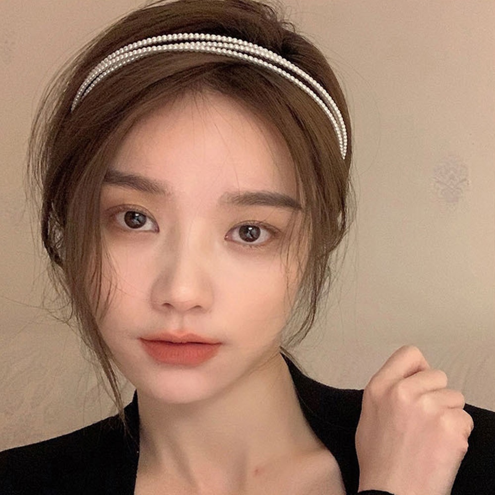 우아한 3줄 진주 20대 여자 머리띠 심플 단정한