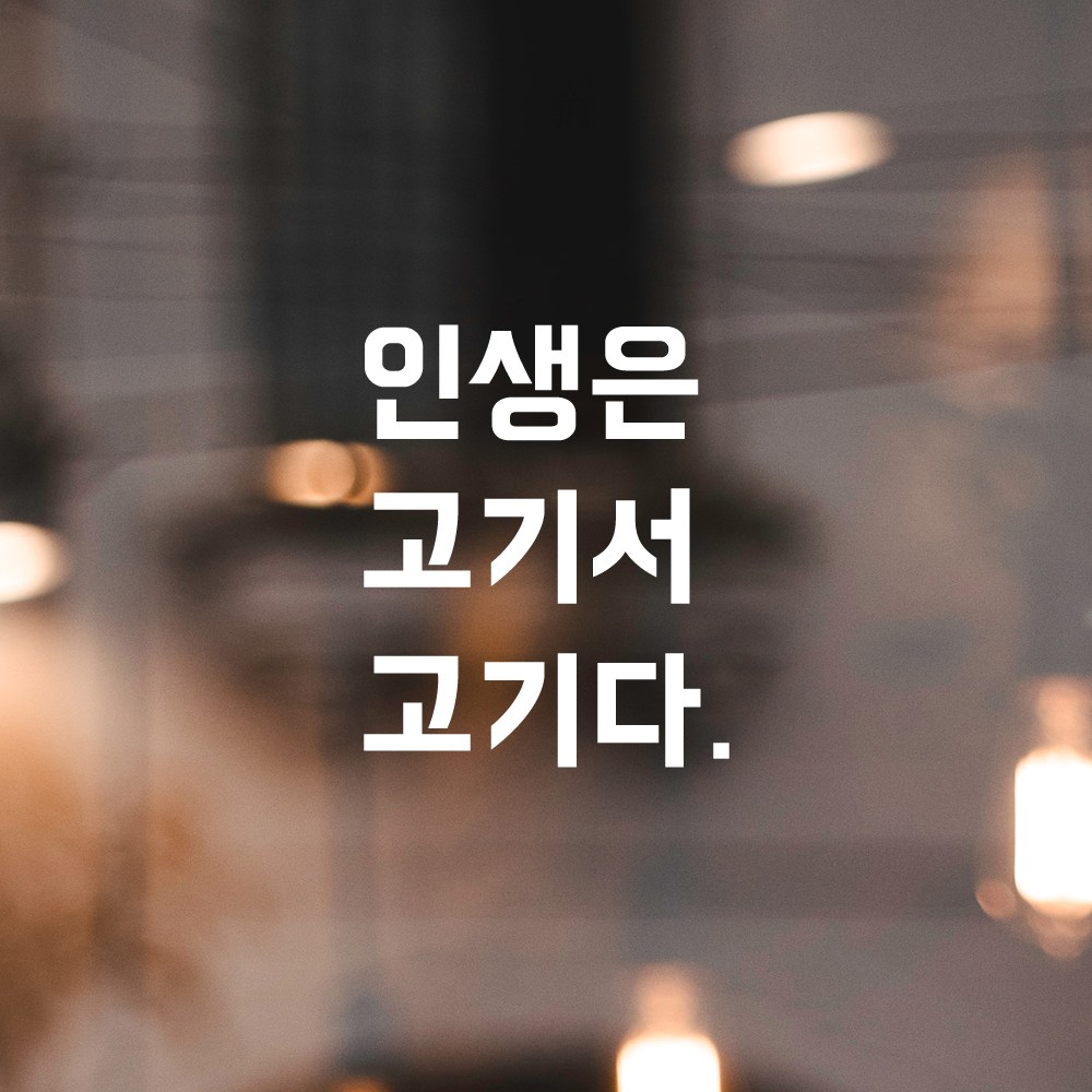 모노먼트 모노먼트 인테리어 포인트 뉴트로 레터링 스티커 - 인생은 고기서 고기다 L 흰색