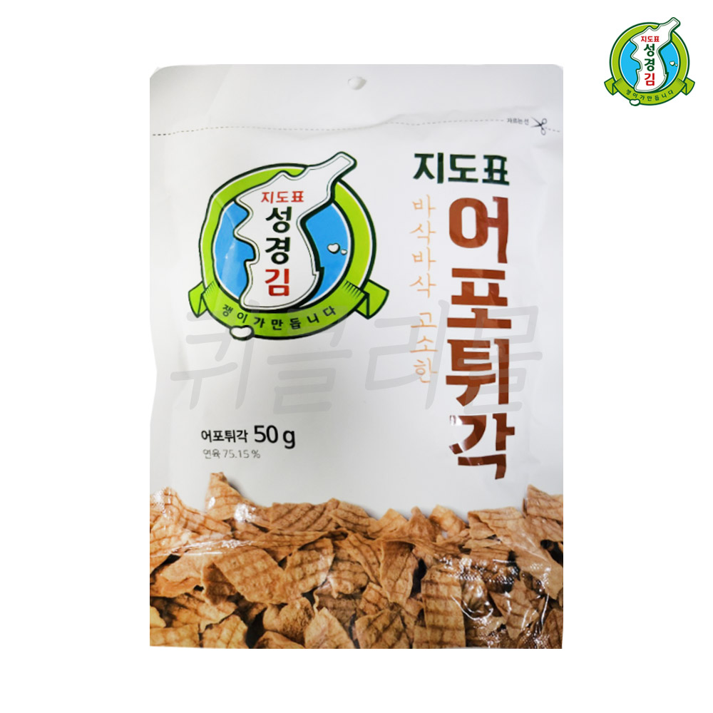 성경식품 지도표성경김 성경식품 어포튀각 50g 10개 쥐포튀김
