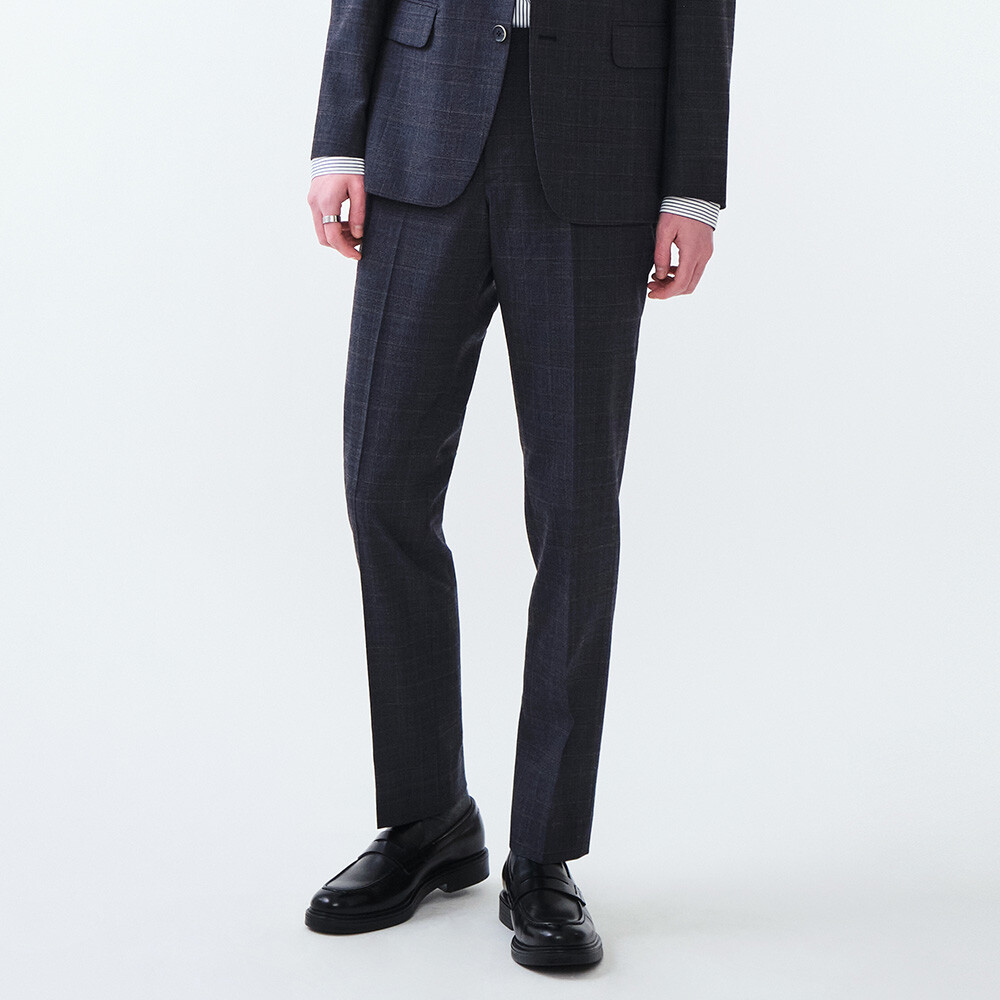 STCO 에스티코 WOOL STRETCH포멀 팬츠 블루체크 클래식핏 P003324831