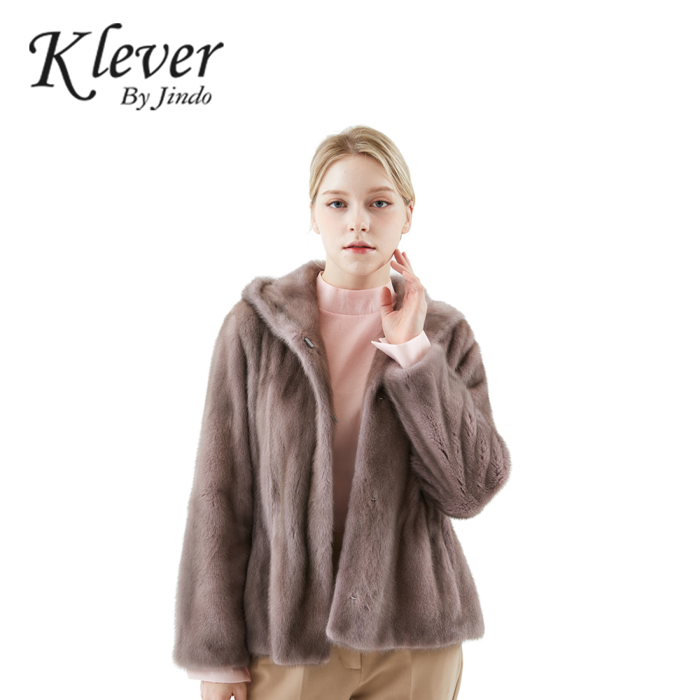 진도 Klever 휘메일 유색 밍크 후드 자켓 K5W1EJ99
