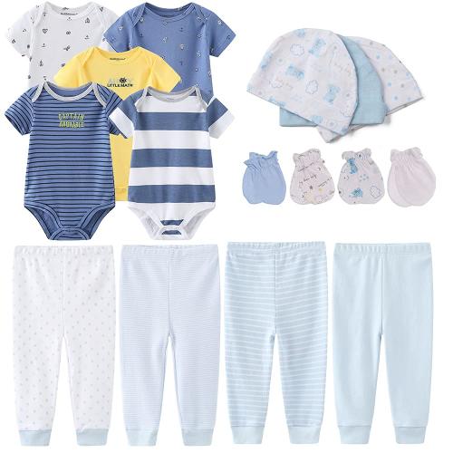 Kiddiezoom 유니 베이비 Layette Essentials 선물 세트 의류 세트 신생아용 19피스 Blue3