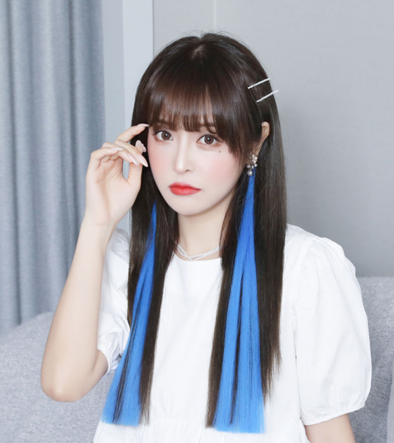 붙임머리 여성 포인트 헤어 부분 가발 브릿지 셀프 칼라 피스 캐주얼 라이트 17 애쉬 1개