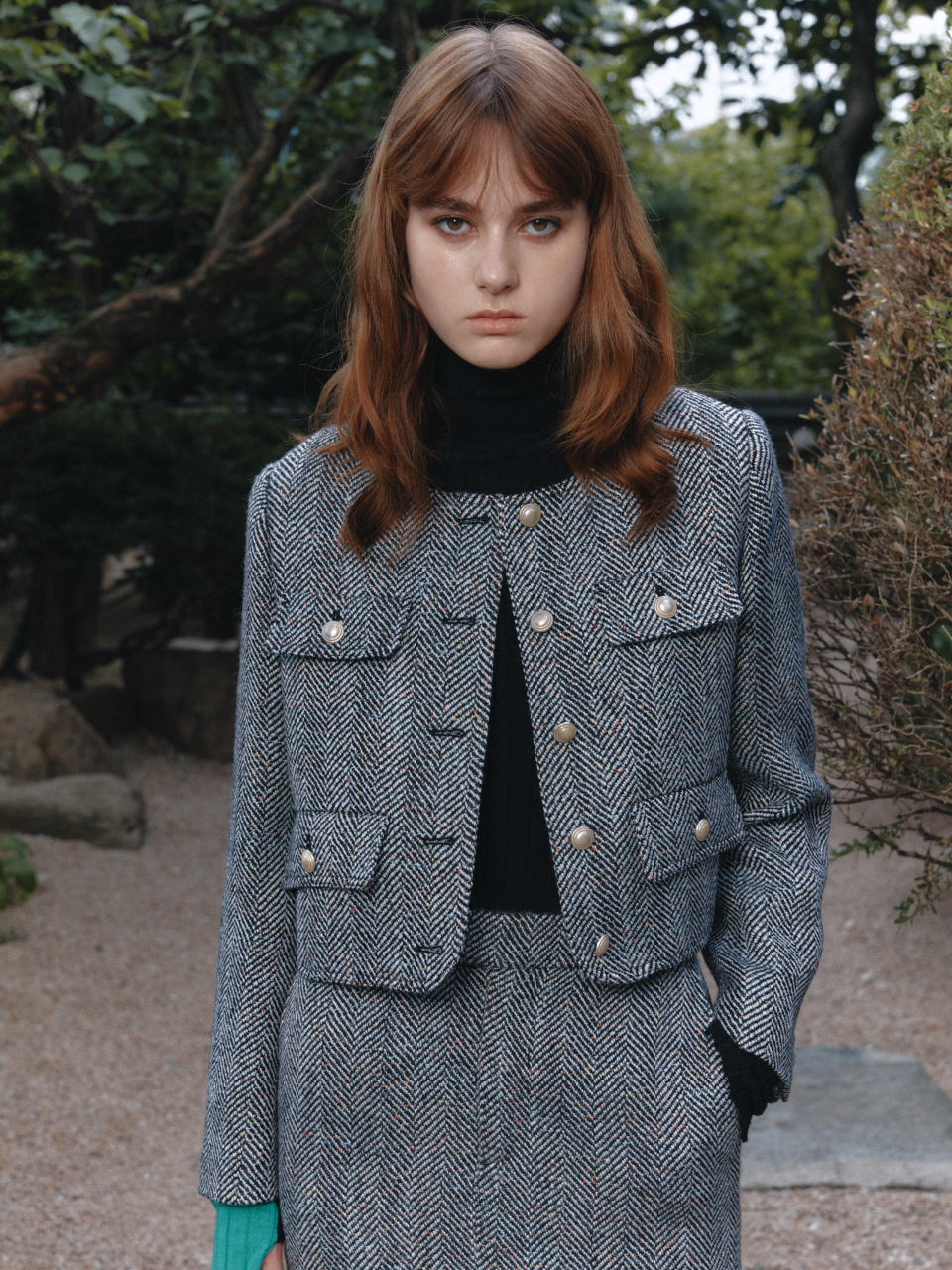 뮤제 MUSEE LOREN Crop Wool Tweed Jacket
