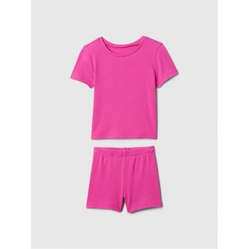 갭 베이비갭 GAP 리브드 투피스 아웃핏 세트 씨즐링 후크시아 네온 sizzling fuchsia neon 3 YRS 8718091