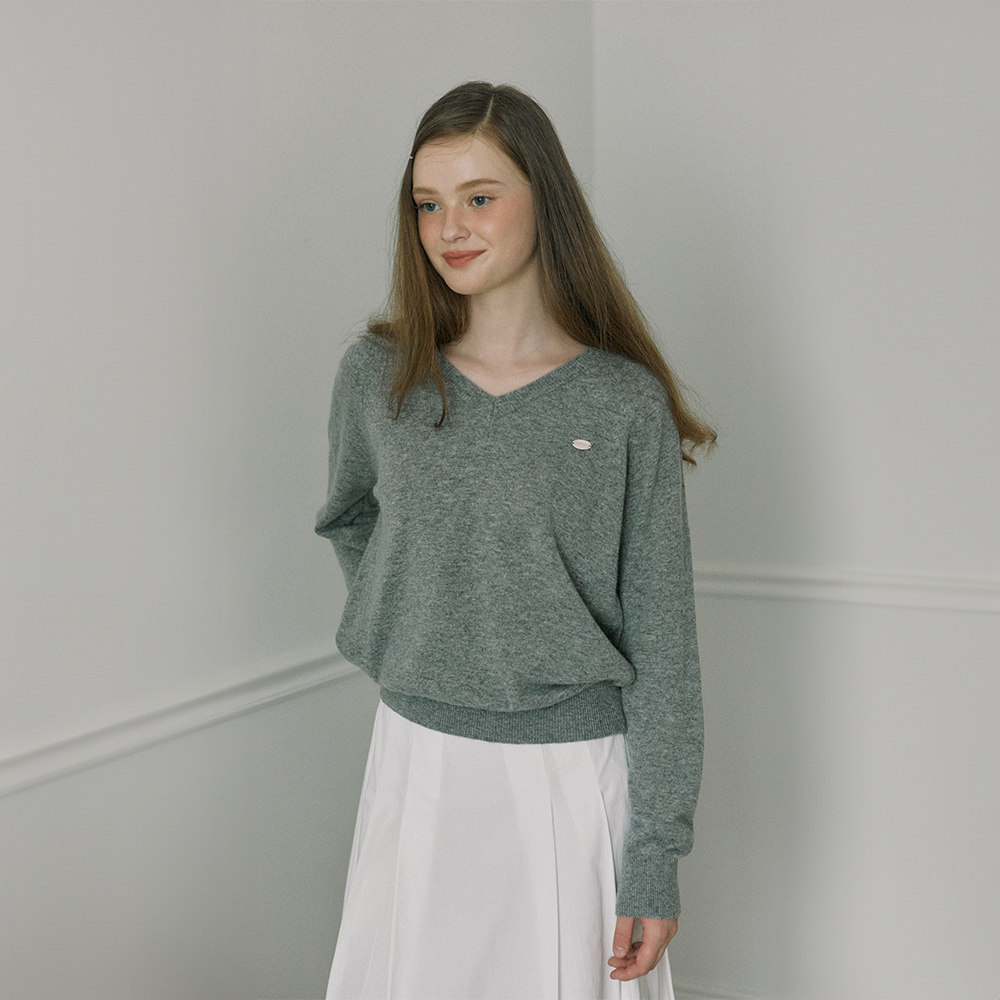 아미마켓 Cashmere Wool V-neck knit - Melange H24FW-KN04M