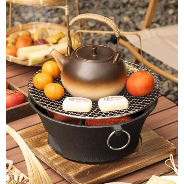 가정용 숯불구이 원형 화덕 연탄구이 그릴 화로대 캠핑 불판