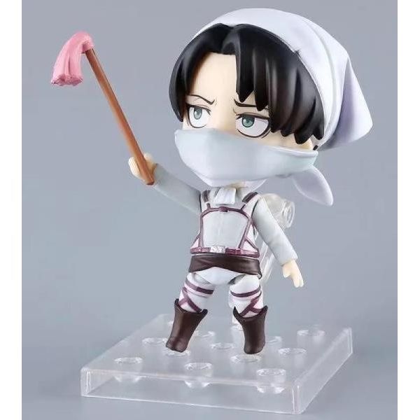 진격의거인피규어 Q버전 청소중인 리바이 아커만 고품질 Action figure