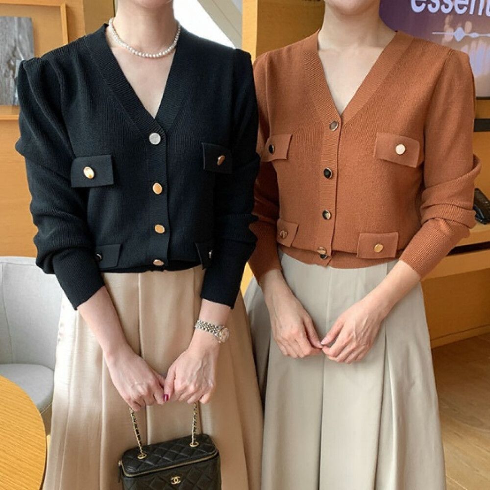 코코블랙 마렌골드버튼 가디건
