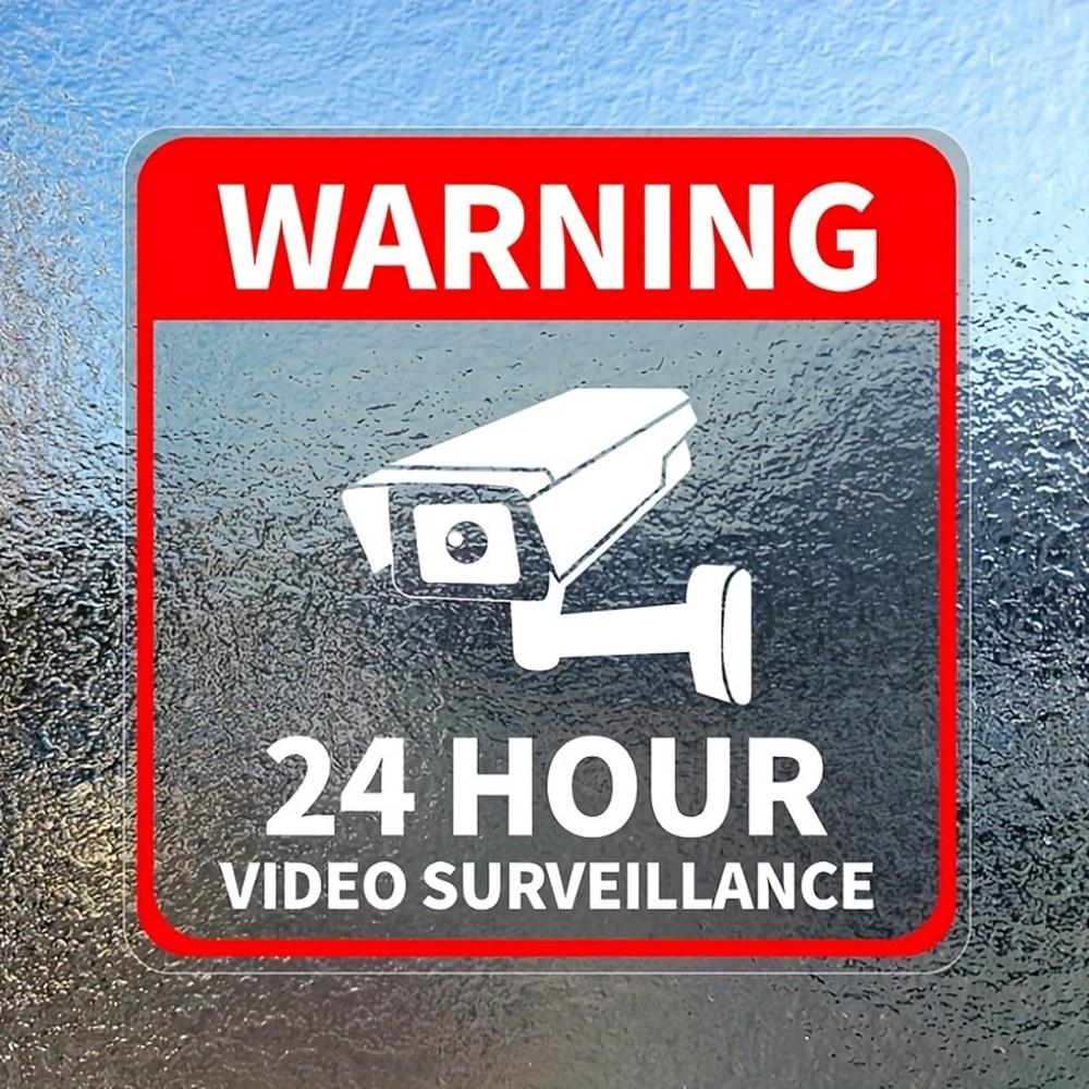 차 꾸미기 외부 후면 액세서리 24 시간 CCTV 카메라 경고 안전 자동차 스티커 문짝 창 범퍼 앞 유리 탈착식
