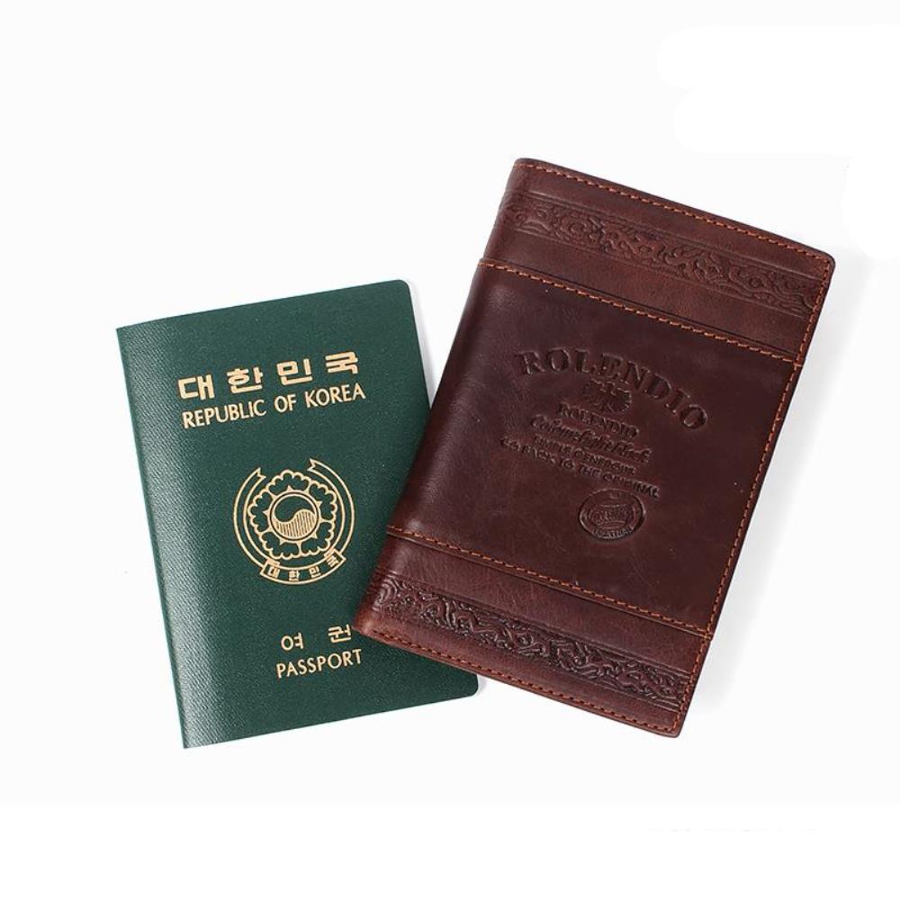 소프트 오일지 소가죽디자인 여권지갑 케이스 여행용