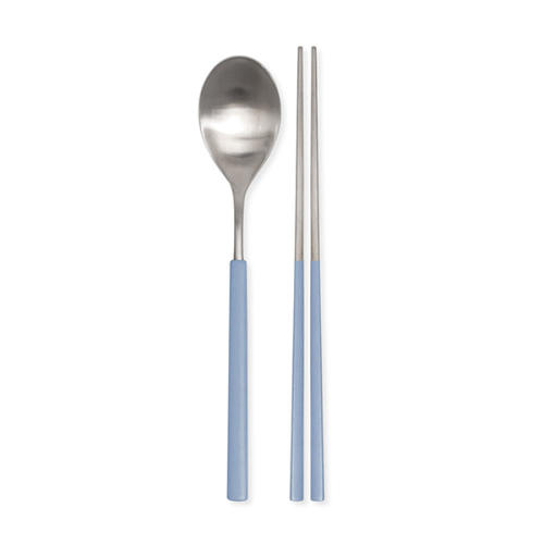 라온누리 스크래치 없는 보테 올스텐 컬러 수저세트 블루그레이 1개