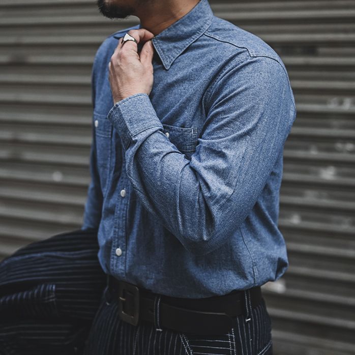 논스탁 샴브레이 워크 셔츠 Bronson Work 브론슨 Chambray Nons