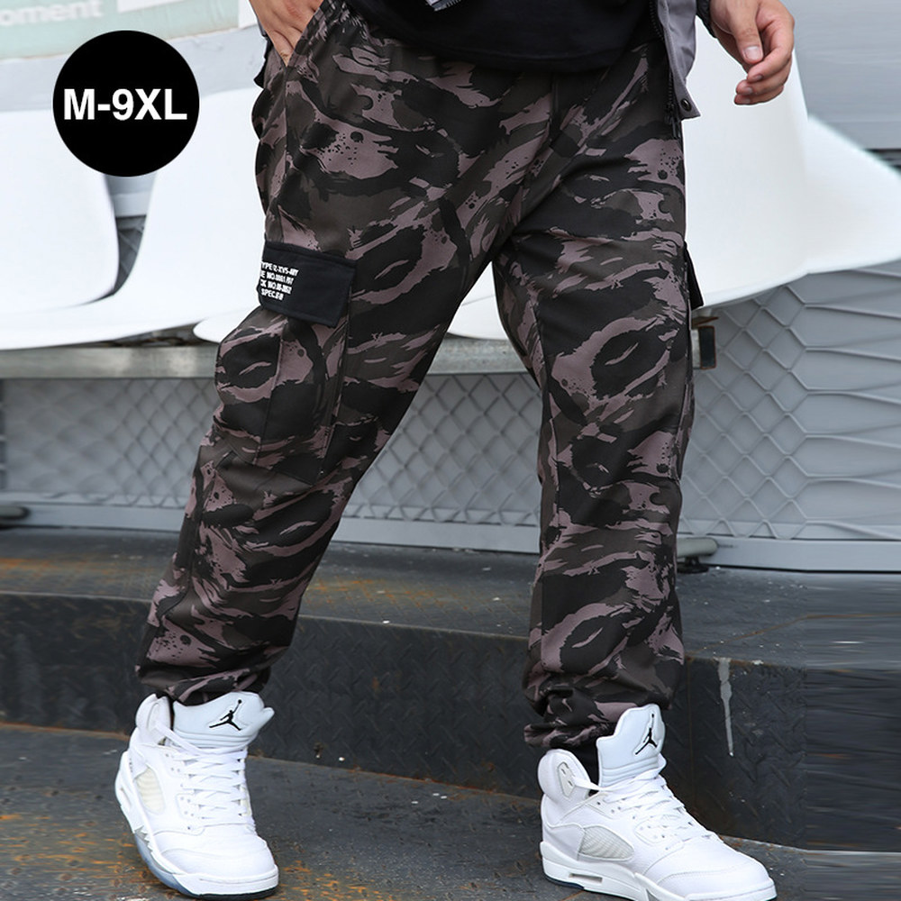 바지 밀리터리 타이드 Beamed Loose 남성용 Plus 남성 Wild Fat 올 Camouflage 카고 Pants 캐주