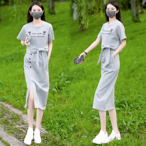 뉴욕멋쟁이 미에라 반팔티 스커트세트