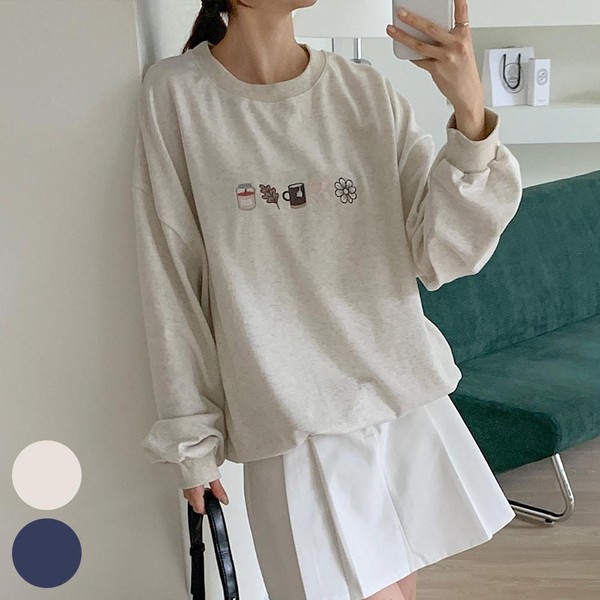굿즈박스핏긴팔맨투맨 여성