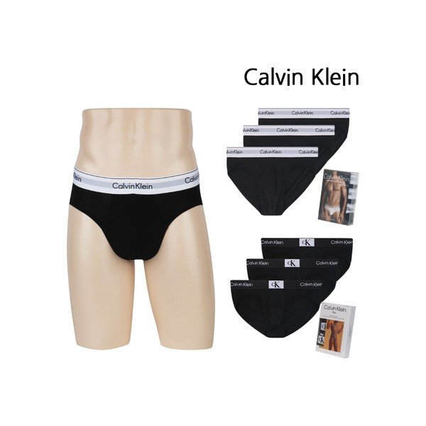 Calvin Klein Underwear 캘빈클라인 언더웨어캘빈클라인 언더웨어 남자 삼각 팬티 3개세트 힙브리프 314396