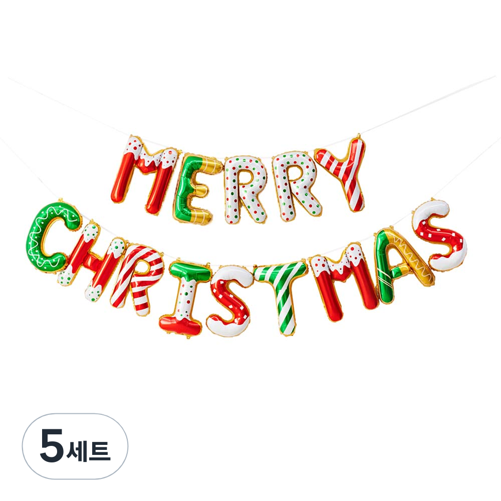 조이파티 조이파티 은박풍선 MERRY CHRISTMAS 진저브레드 세트 4세트 혼합색상