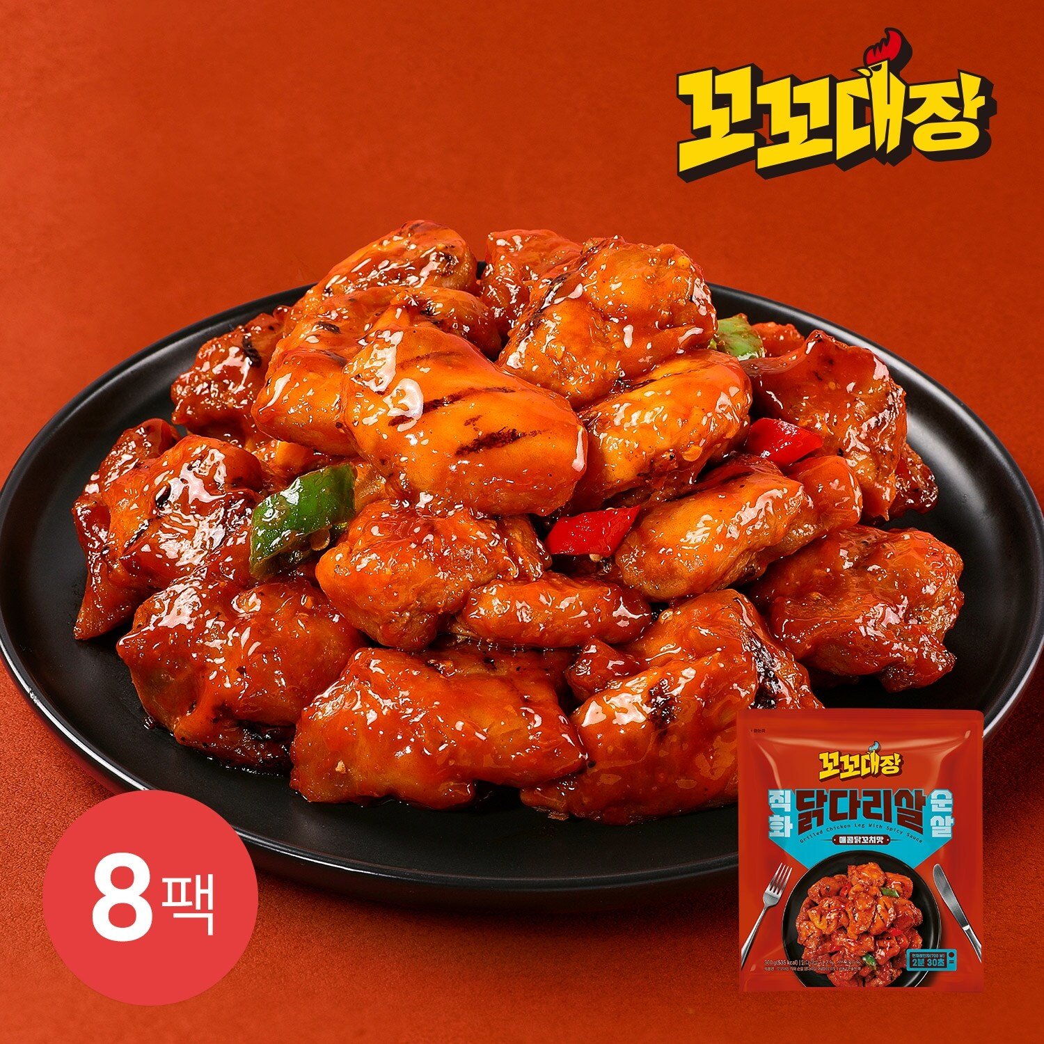 허닭 허닭 꼬꼬대장 직화순살 닭다리살 매콤닭꼬치맛 300G 10팩