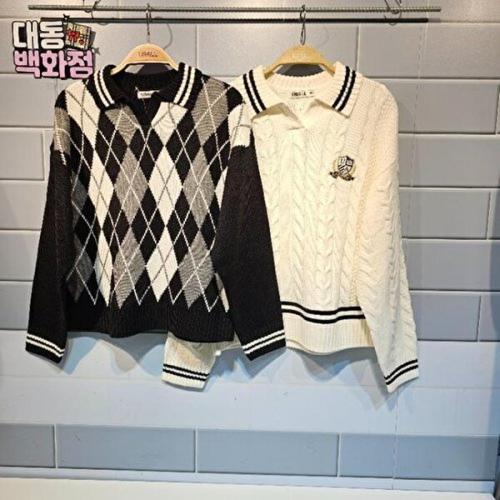 유솔 유솔대동백화점 DP01 하이틴아가일풀오버 2024년 겨울상품 ULKA24T51 S18645687