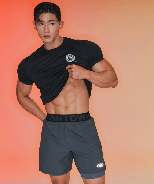 본투윈 BORN TO WIN OUTBAND BRN ACTIVE SHORTS CHARCOAL