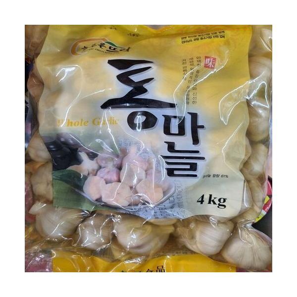 늘푸른뜨락 식자재 대용량 가게 식당용 업소용 일식 절임 밑 반찬 통마늘 4kg 1개