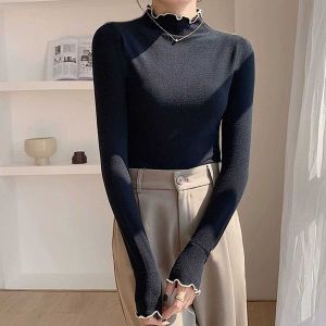 물결라인 보온 간절기 약기모 티셔츠 이너 슬림핏
