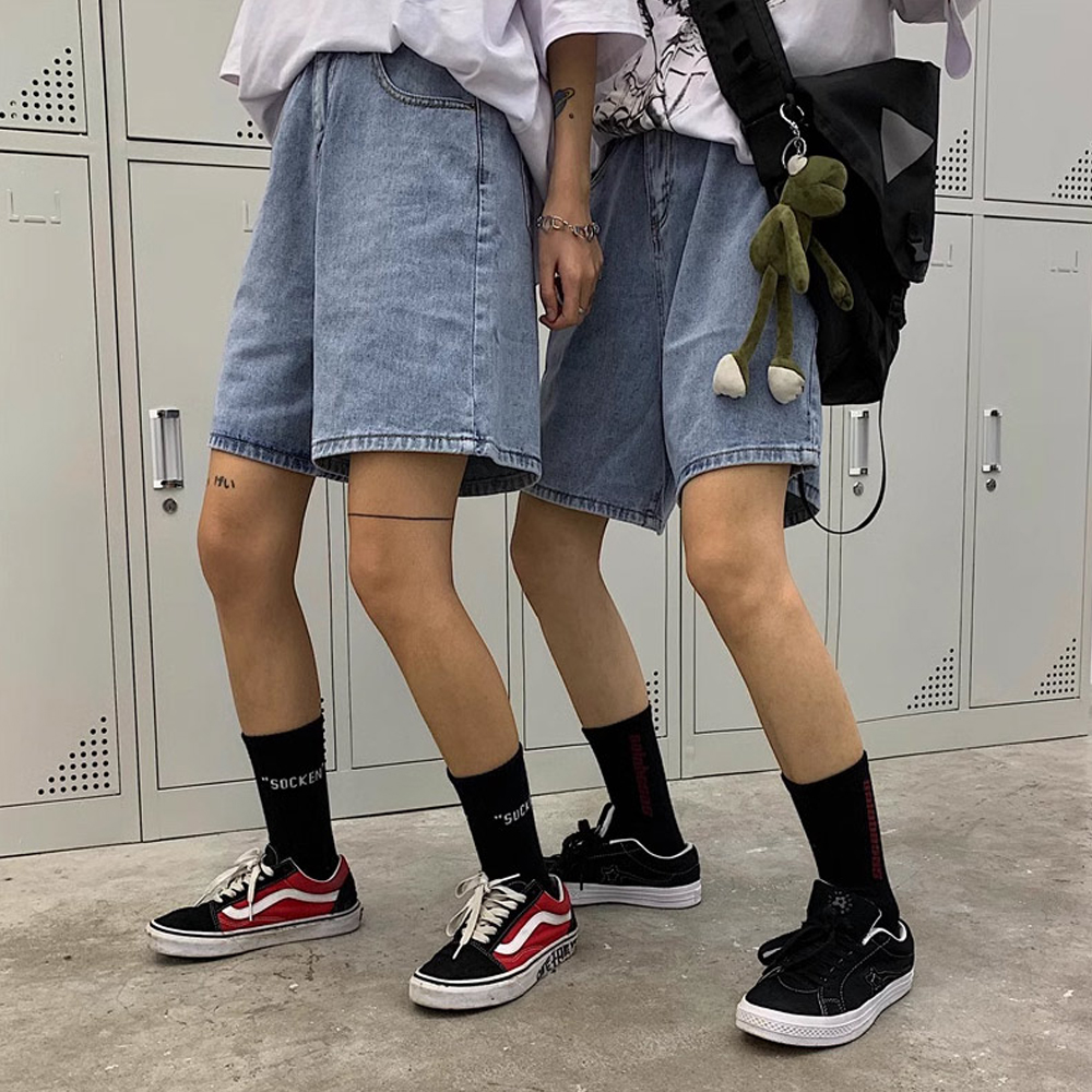 베이직애시통데님반바지 여성 408R190S