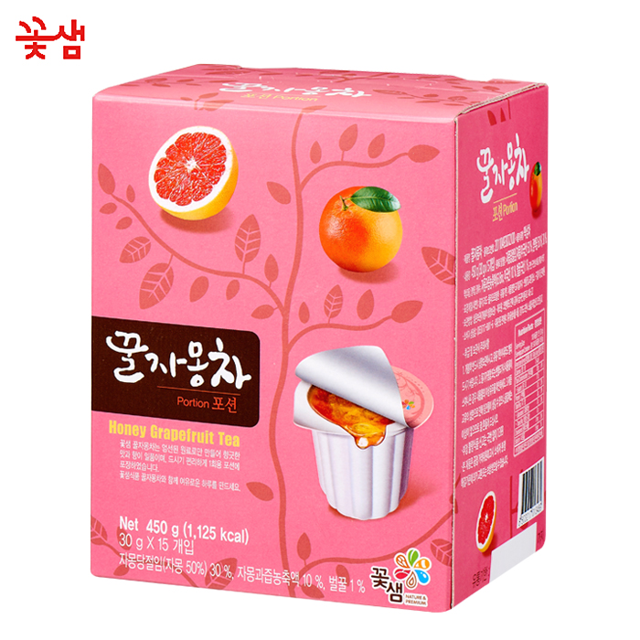 꽃샘식품 꽃샘 꽃샘 꽃샘 꿀자몽차 포션 15개입 캡슐포장 액상차
