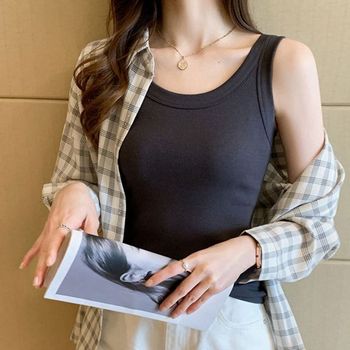 여성 민소매 골지 티셔츠 이너 기본 여름 나시
