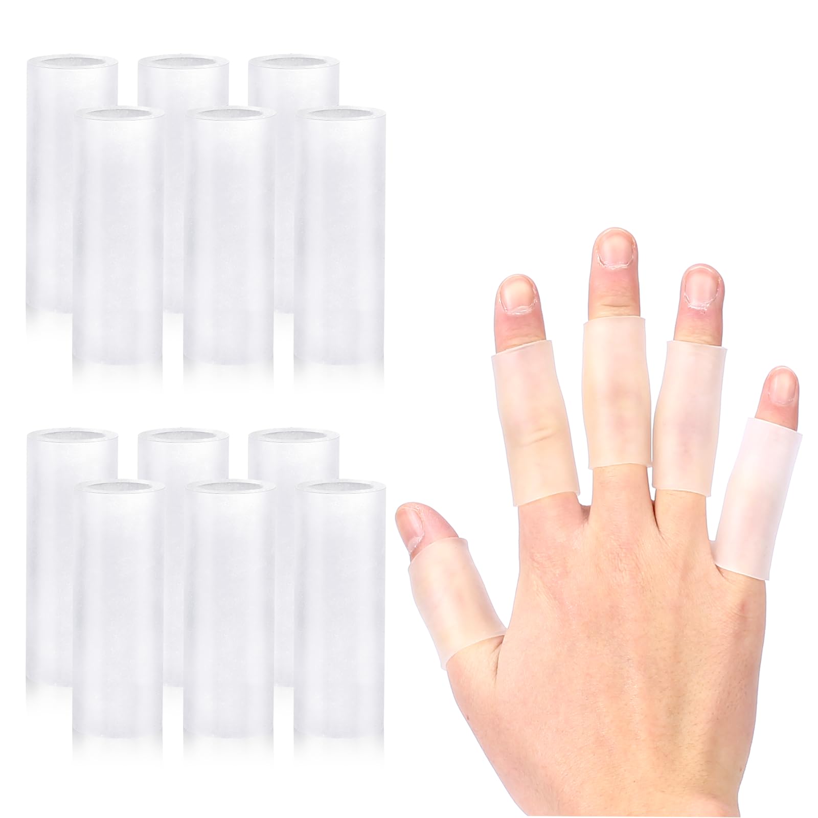 20pcs 손가락 소매 보호대 실리콘 젤 커버 쿠션 보호 고무 금이 간 손가락을 위한 릴리프 제공