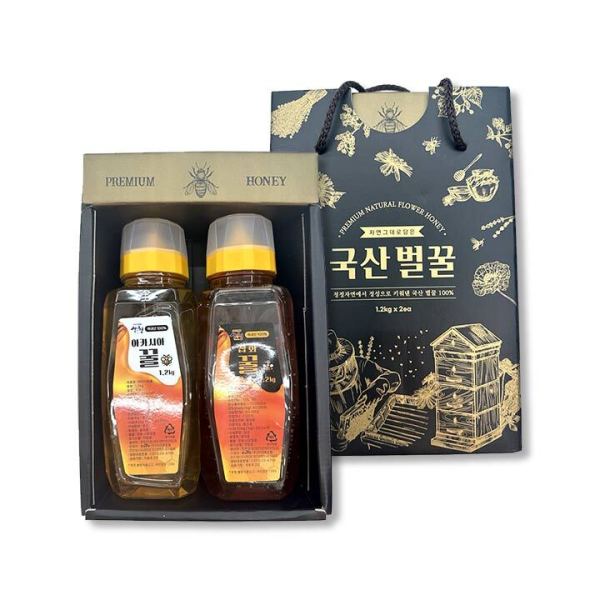 ifwell 지리산 산청 아카시아꿀 1 2kg 잡화꿀1 2kg 혼합선물세트