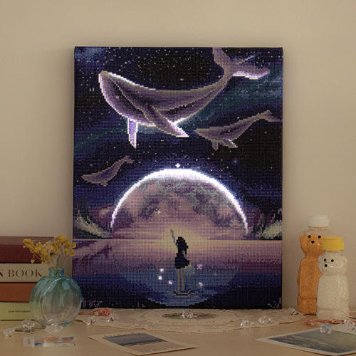 아트조이 꿈꾸는 고래 LED 캔버스 보석십자수 40x50 단품 1개