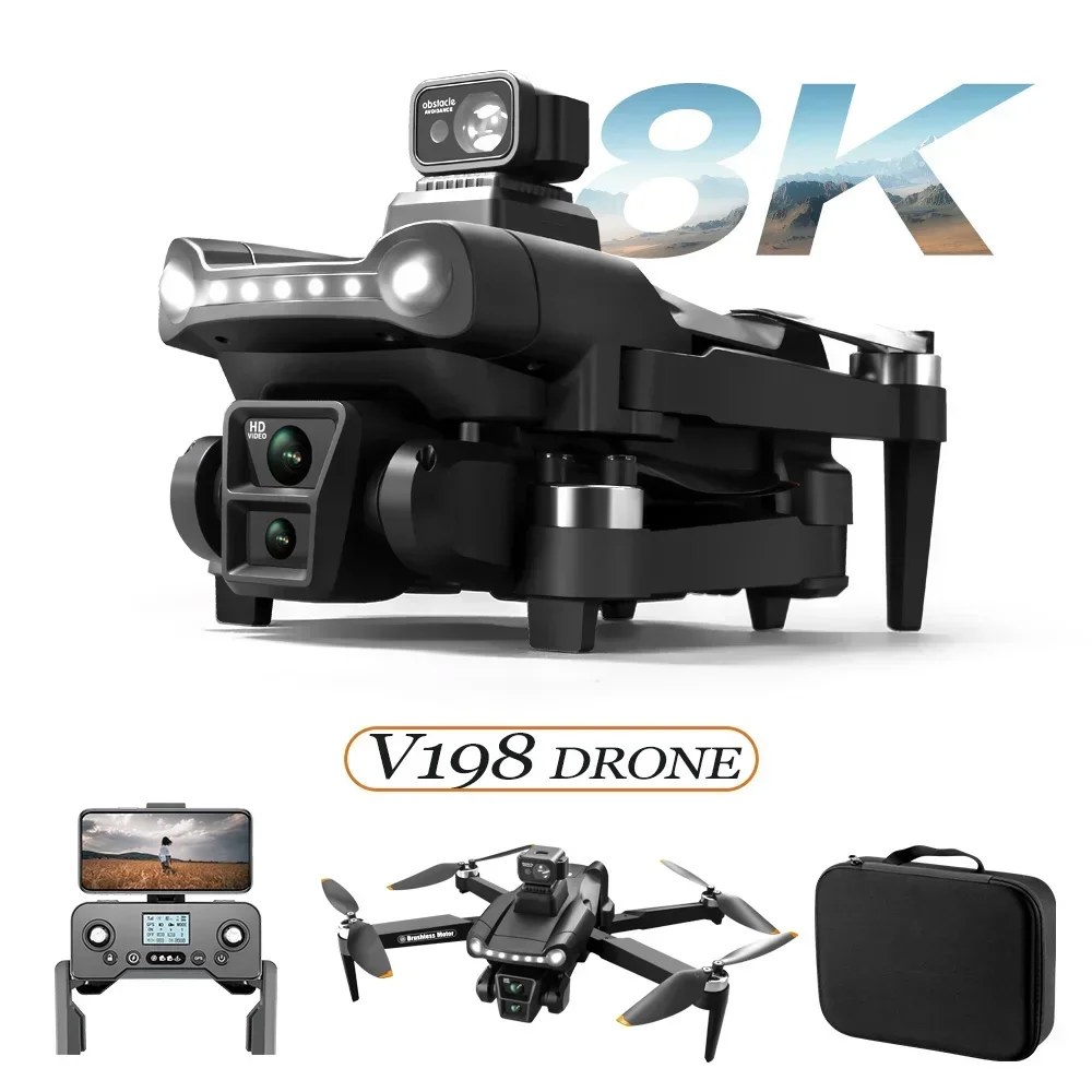 드론 입문용 드론 V198 MAX PRO 드론 GPSK HD 카메라 5 FPV 브러시리스 RC 쿼드콥터 장애물 회피 자동 복귀
