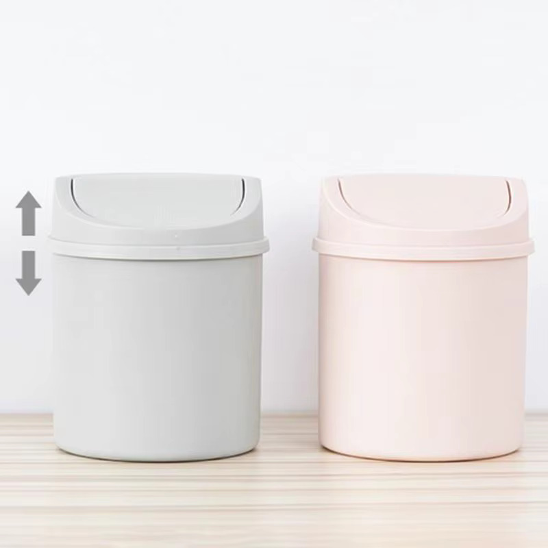 음쓰통 데스크탑 플라스틱 흔들 뚜껑 미니 쓰레기통 가정용 창의적인 유럽식 거실 테이블 바구니