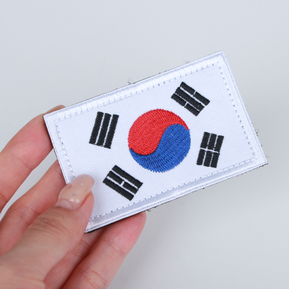 자수 태극기 와펜 패치 흰색 패치 와펜 WFHNB4M