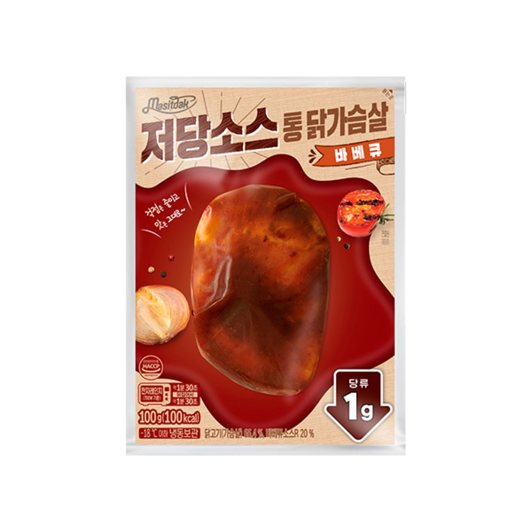 디에이치푸드 맛있닭 저당소스 통 닭가슴살 바베큐 100g