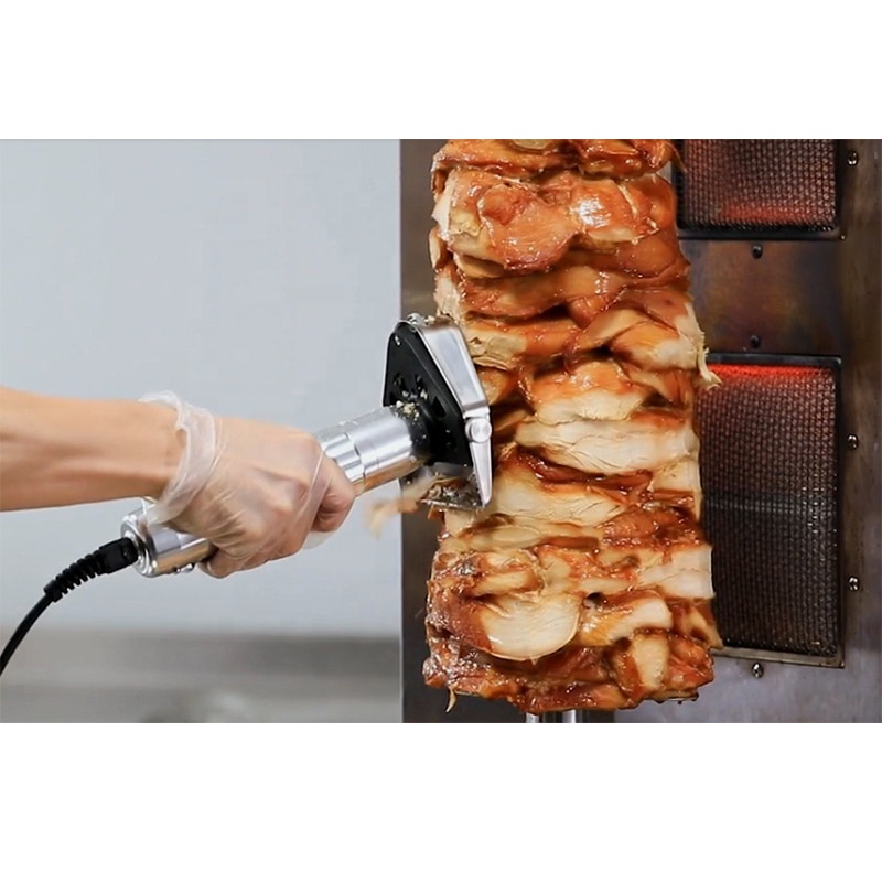 전동채칼 전기 케밥 슬라이서 도너 나이프 샤와마 커터 핸드 헬드 자이로 220 V 110V 2 날 BBQ 로스트 고기