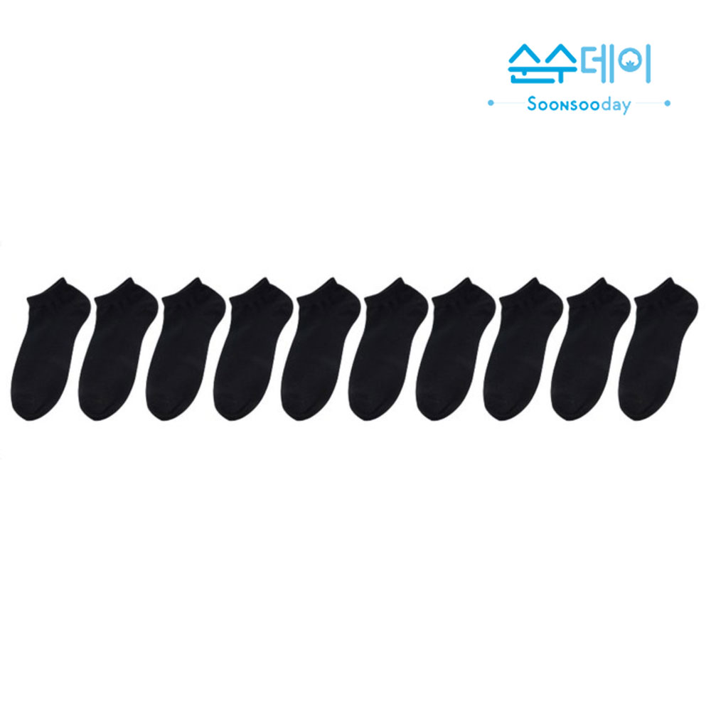 순수데이 순수데이 남성 데일리 무지 스니커즈 양말 10켤레 크림화이트 혼합