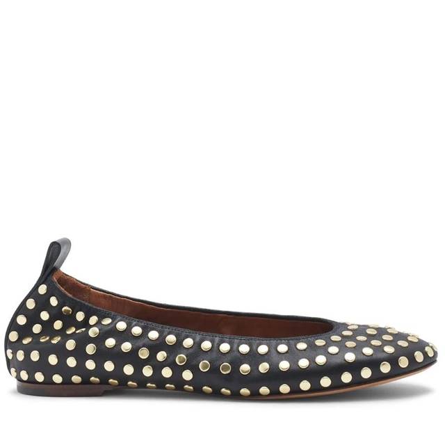 랑방 NB14 랑방 여성 플랫슈즈 Studded leather ballerina flats 80I 80I A30007