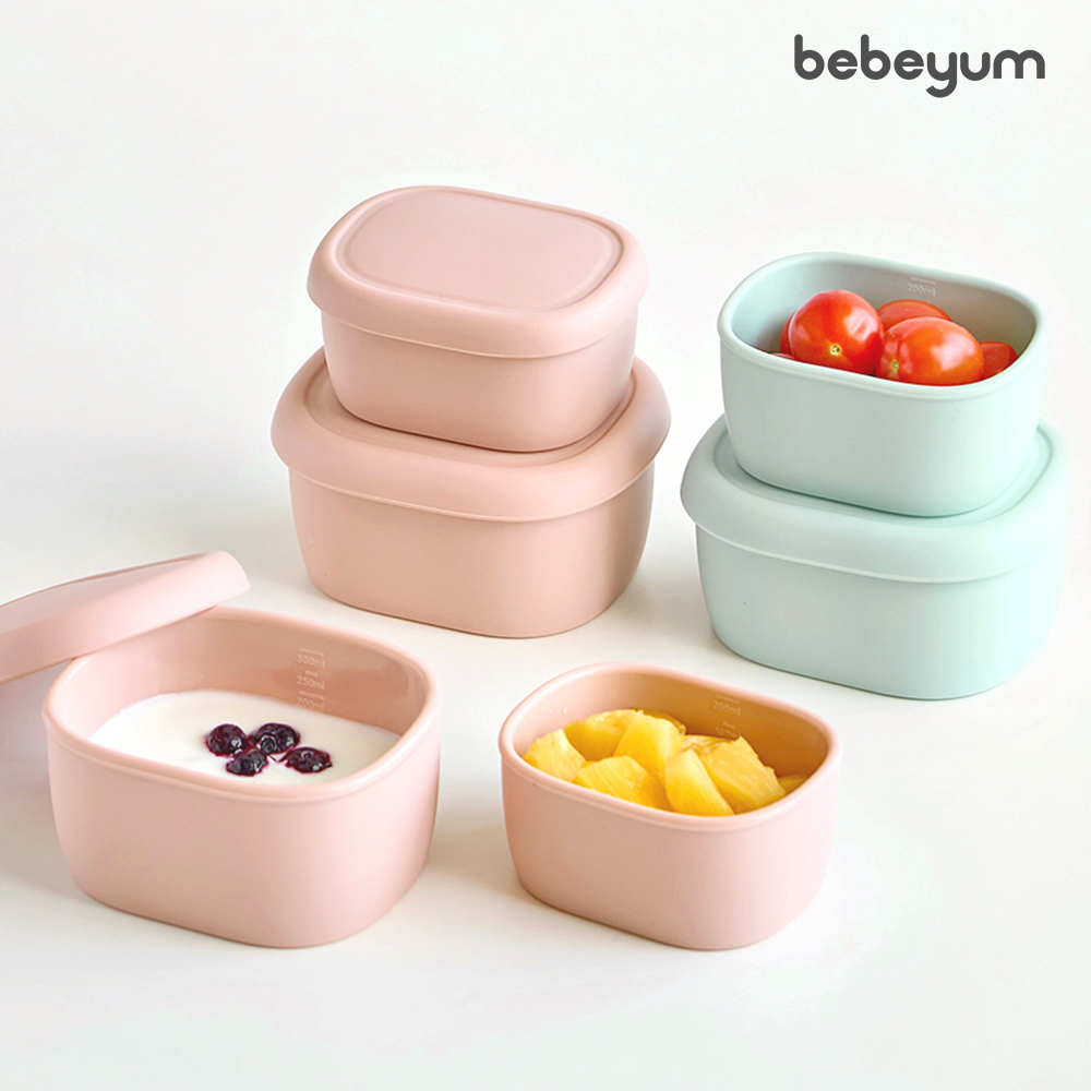 꿈비 꿈비 베베얌 실리콘 밀폐 용기 2종 세트
