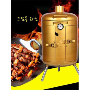 드럼통화로 스테인리스 통닭 바베큐 삼겹살 화로대 양꼬치 항아리 드럼통 숯불 캠핑 숯불그릴 화덕