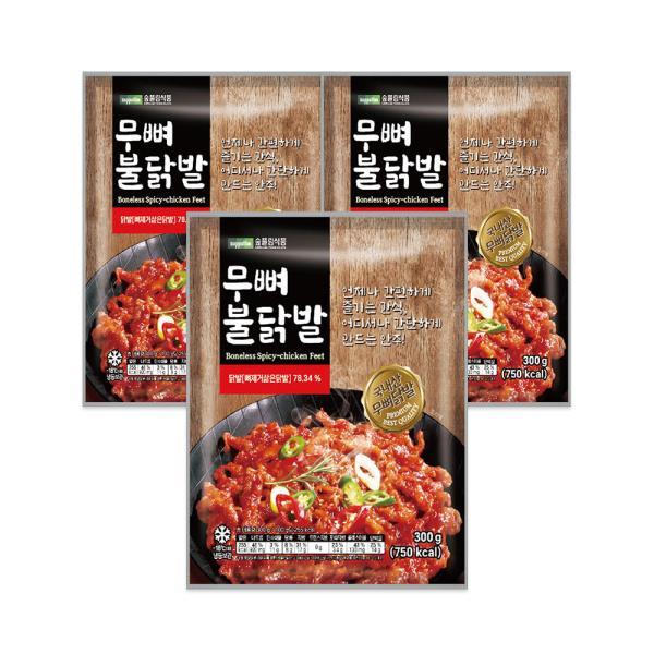 숲풀림식품 간편 캠핑 무뼈닭발 300gX3팩