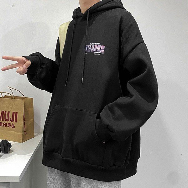 데일리 남성 봄 가을 겨울 프린팅 기모 후드 티셔츠
