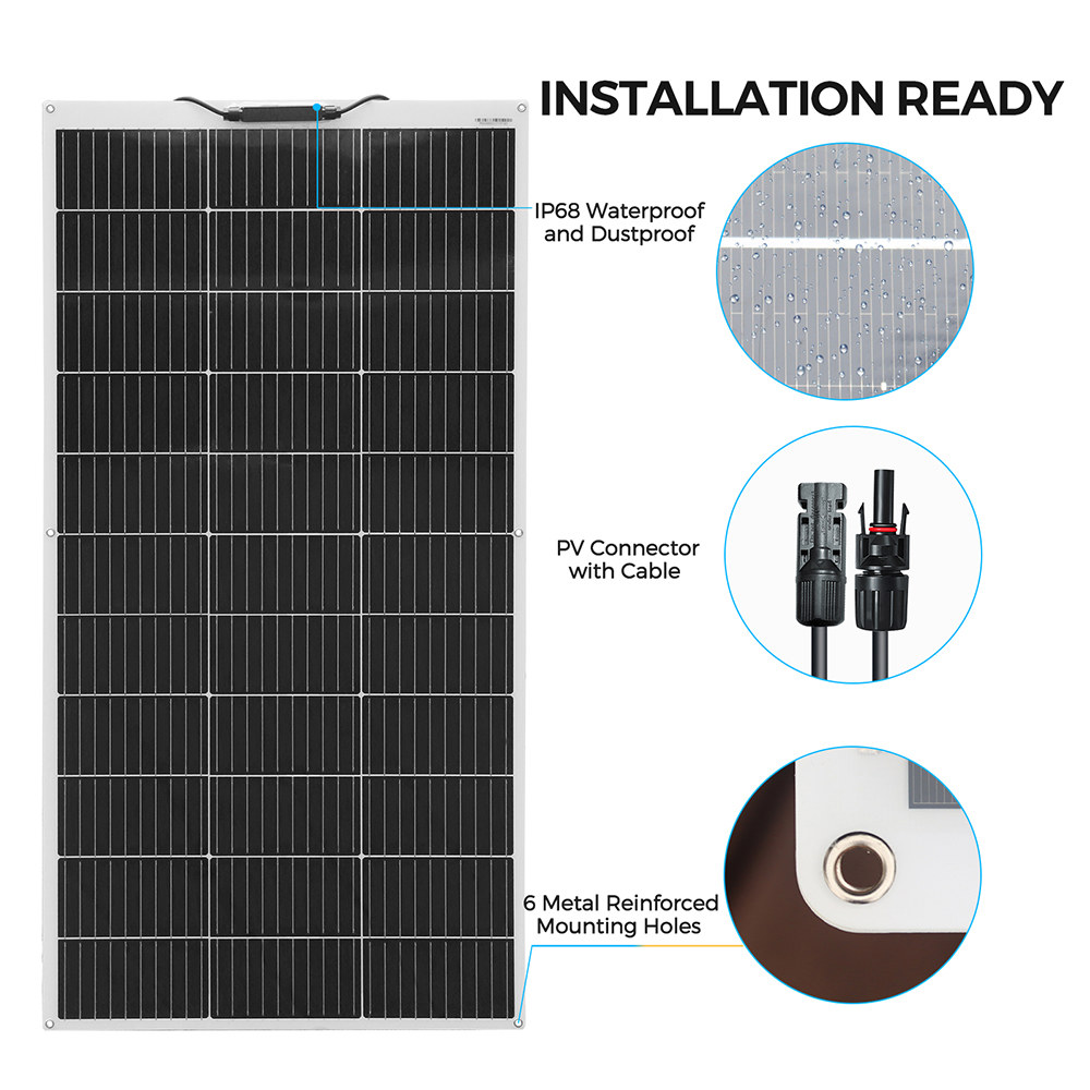 XINPUGUANG Solar Panel 120W 12V 초유연 단결정 태양 전지 오프 그리드 태양광 패널 모듈 키트 시스템