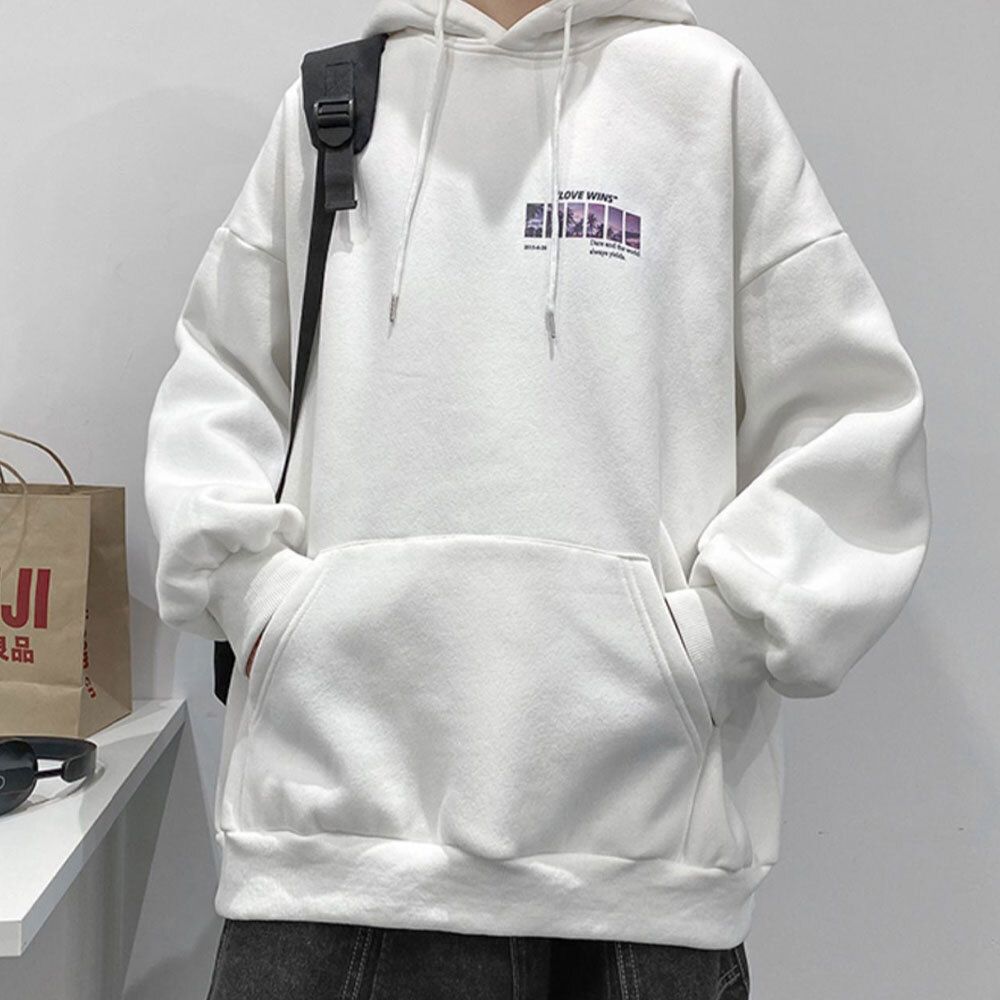 봄 가을 겨울 프린팅 기모 후드 데일리 남자 티셔츠
