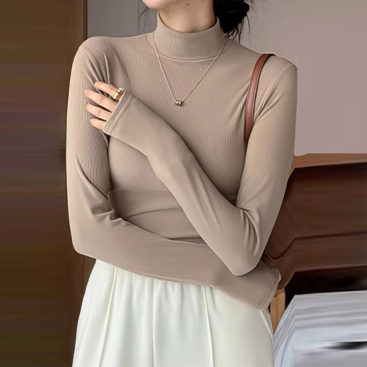 카라 KARRA 웜에센스하이넥티셔츠 KF4FTS009C-F