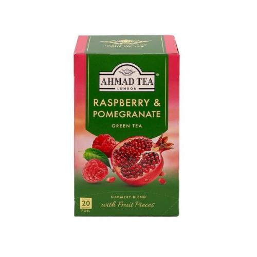 아마드티 Ahmad Tea 녹차 라즈베리 석류 20개입 6개 팩 - 카페인 무설탕