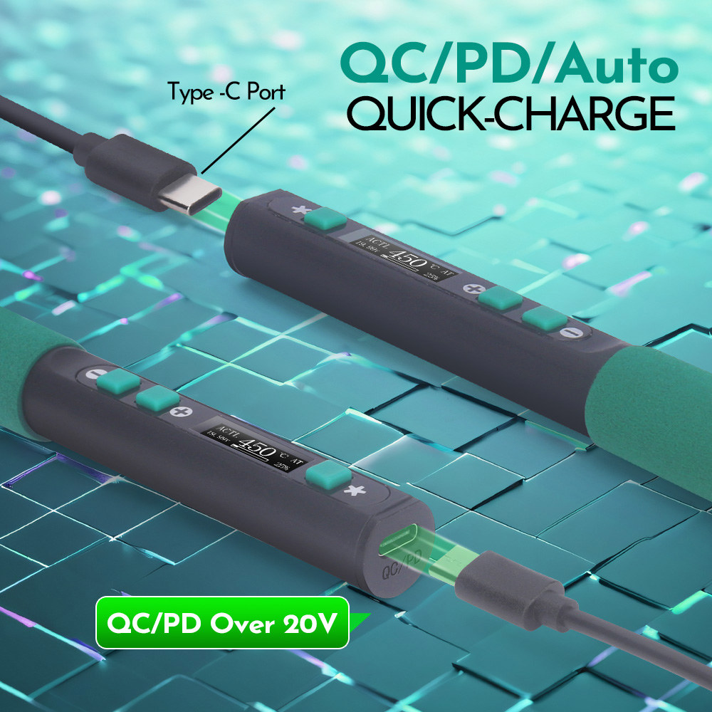 YIHUA 스마트 전기 납땜 다리미 온도 조절 휴대용 정밀 스테이션 키트 C235 USB-C 928D-IV