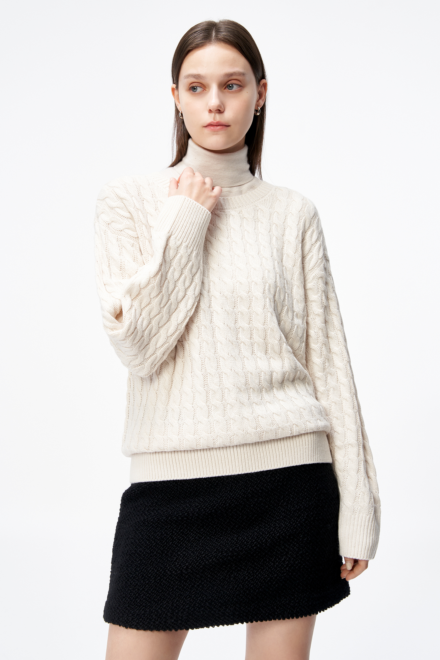 DKNY DKNY 아크릴 립 스웨터 BK DW2D9KTO519U